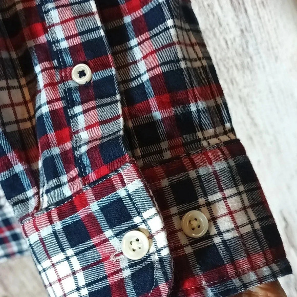 Tommy Hilfiger men's plaid flannel cotton/elastin classic fit button down medium - Picture 9 of 14